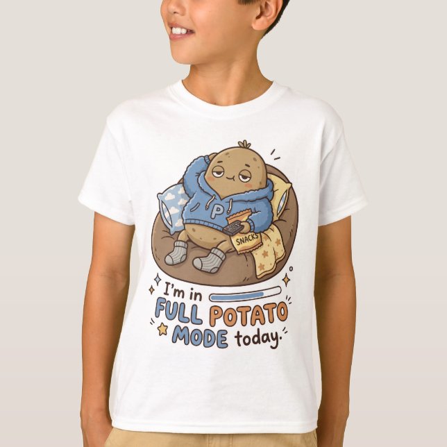 I’m in full potato mode today| Couch Potato Potato T Shirt (Framsida)