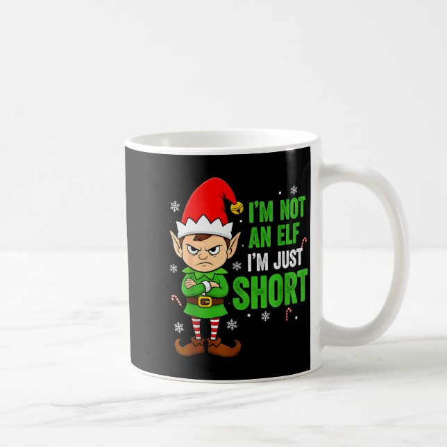 I’m Just Short Funny Elf Christmas  Kaffemugg (Höger)