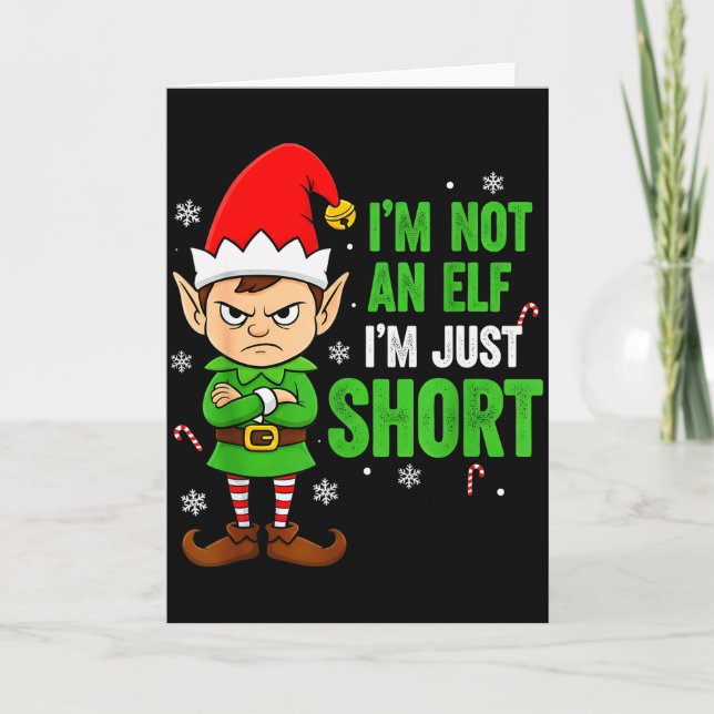 I’m Just Short Funny Elf Christmas  Kort (Framsida)