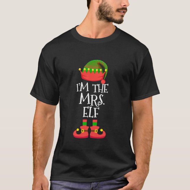 I m Mrs Elf Christmas Holiday Wife Elf Squad Xmas  T Shirt (Framsida)