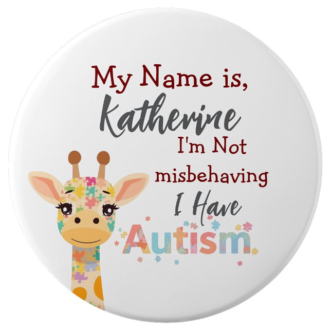 I’m Not Misbehaving,I Have Autism Button Pin Badge Knapp (Autism awareness button, I'm not misbehaving Button)