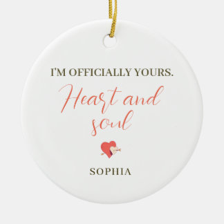 I’m Officially Yours Heart and Soul – Personalized Julgransprydnad Keramik