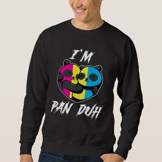 I m Pan Duh Panda Pansexual LGBT Pride Gay Lång Ärmad Tröja (Framsida)