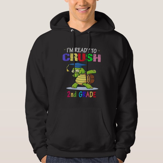 I m Ready To Crush 2nd grade Dabbing turtle Girls  Hoodie (Framsida)