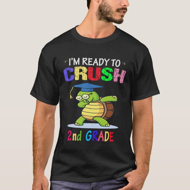 I m Ready To Crush 2nd grade Dabbing turtle Girls  T Shirt (Framsida)