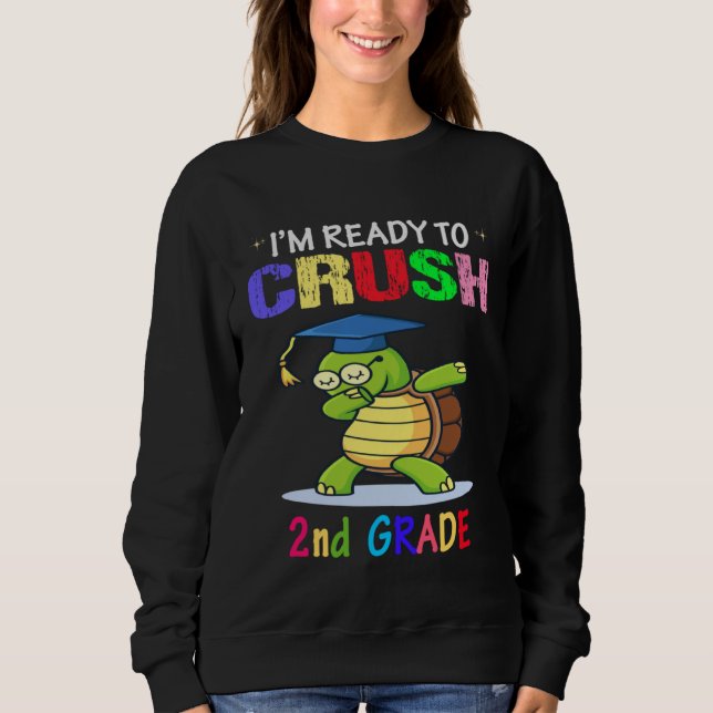 I m Ready To Crush 2nd grade Dabbing turtle Girls  T Shirt (Framsida)