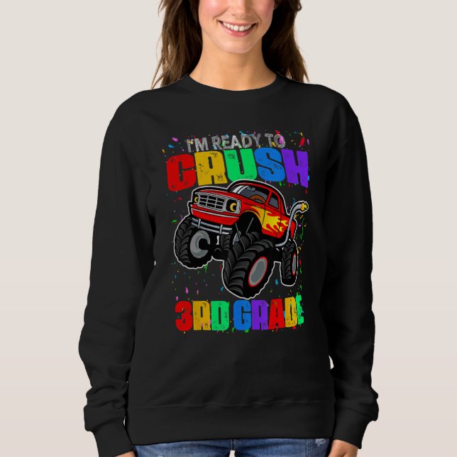 I m Ready To Crush 3rd Grade Monster Truck Back To T Shirt (Framsida)