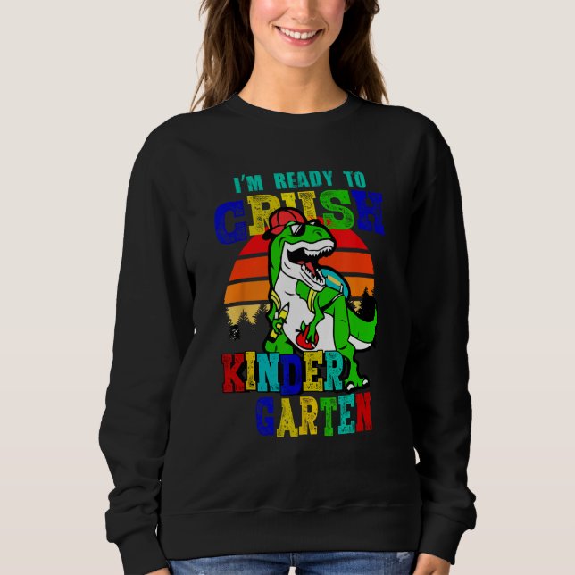 I m Ready To Crush Kindergarten Monster Truck Dino T Shirt (Framsida)