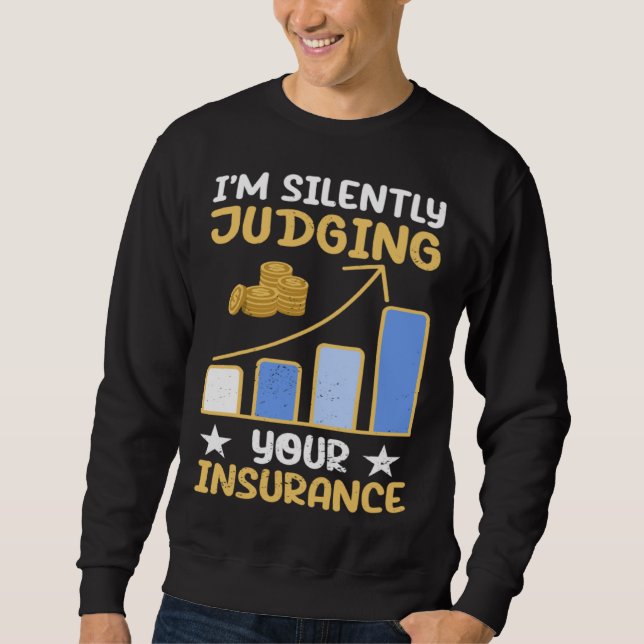 I m Silently Judging Your Insurance Actuary Data S Lång Ärmad Tröja (Framsida)