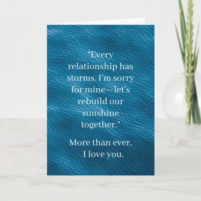 I’m Sorry Relationship Card | Elegant Apology Kort (Framsida)