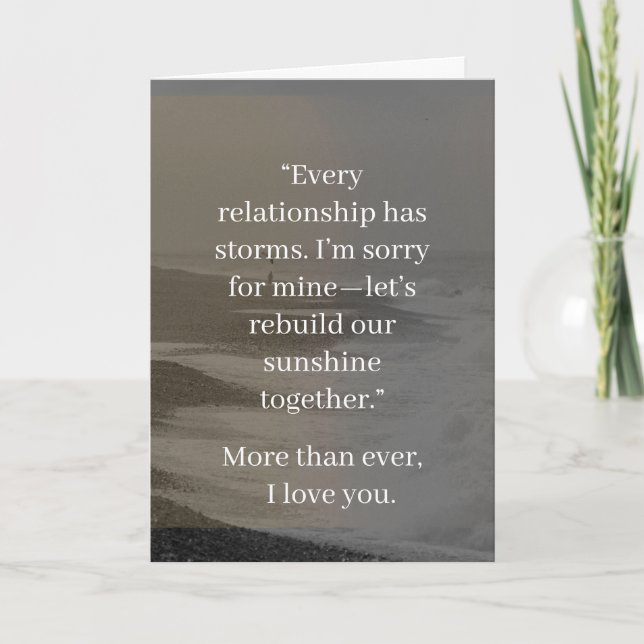 I’m Sorry Relationship Card | Elegant Apology Kort (Framsida)