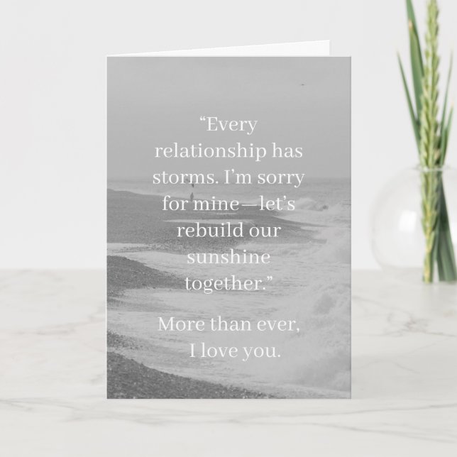 I’m Sorry Relationship Card | Elegant Apology Kort (Framsida)