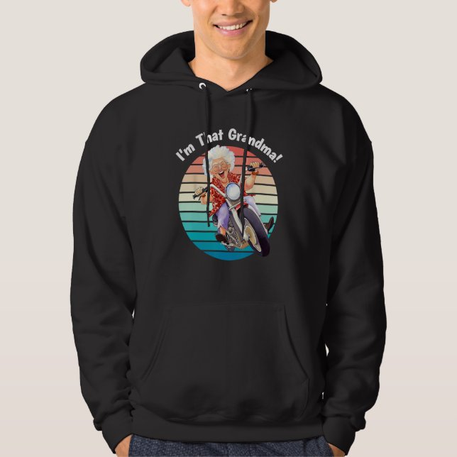 I m That Grandma Motorcycle Cool Fun 8 Hoodie (Framsida)