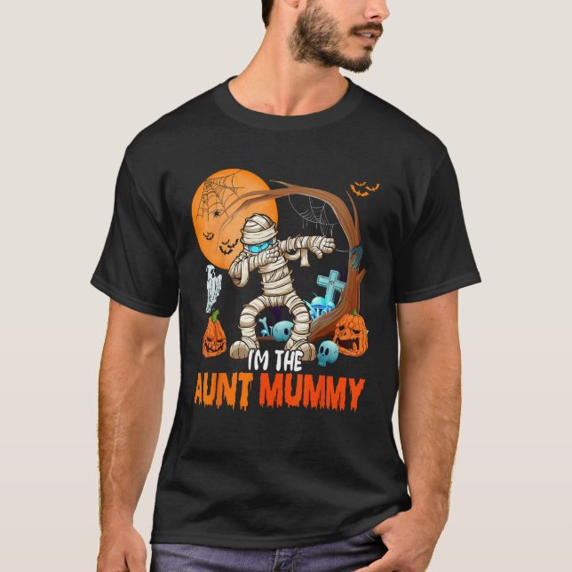 I m The Aunt Mummy Halloween Dabbing Mummy  Family T Shirt (Framsida)