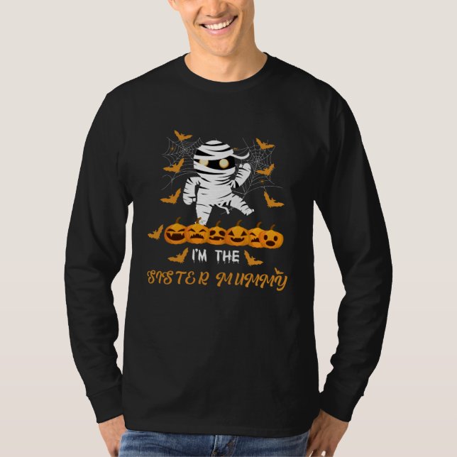I m The Aunt Mummy Halloween Scary Mummy And Pumpk T Shirt (Framsida)