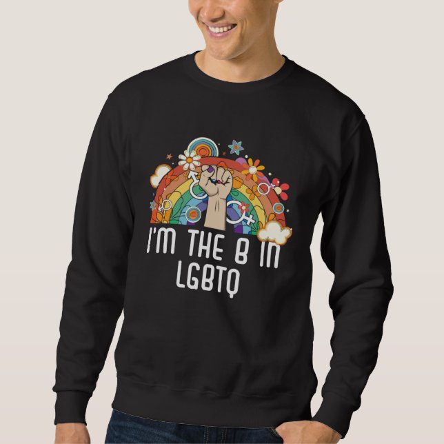 I m The B In LGBTQ Bisexual Rainbow Pride Bisexual Lång Ärmad Tröja (Framsida)