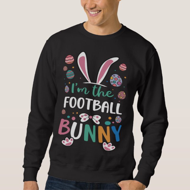 I m The Football Bunny Festival Easter Egg Rabbit  Lång Ärmad Tröja (Framsida)