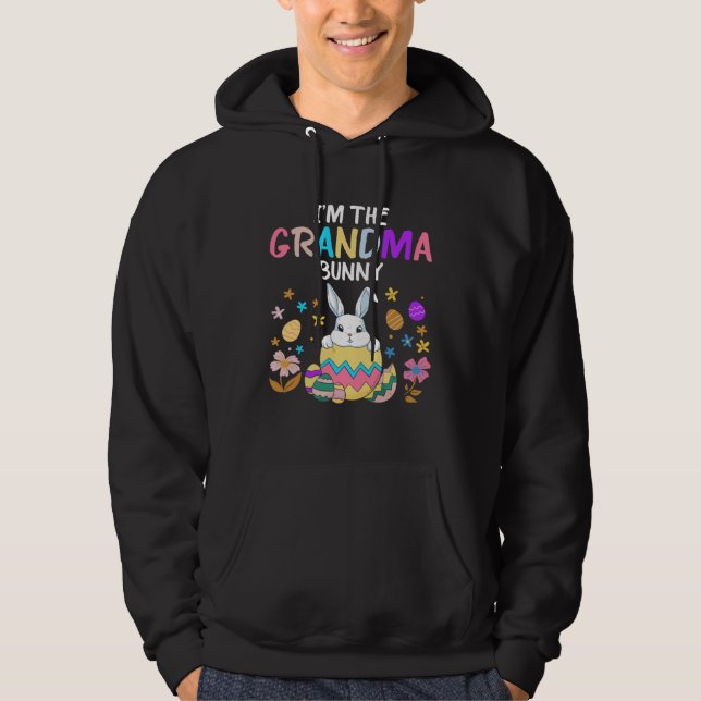 I m the Grandma Bunny Happy Easter Day Women Rabbi Hoodie (Framsida)