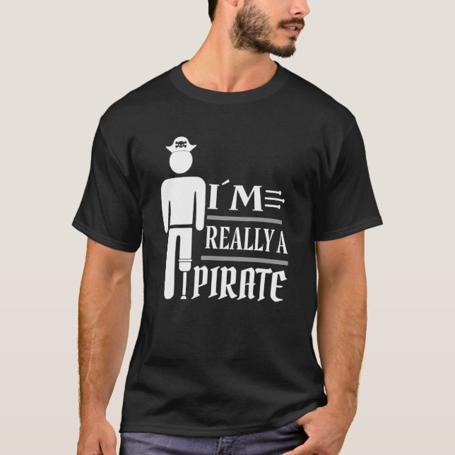 I M Verkligen A Pirat Foot Amputee Wheelcourt Pros T Shirt (Framsida)