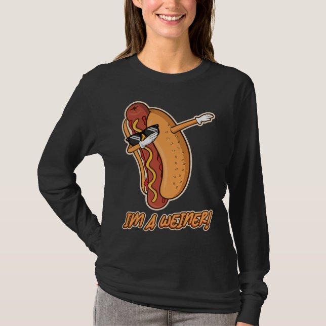 I m Wiener  Dabbing Sunglasses Hotdog Food  Humor T Shirt (Framsida)