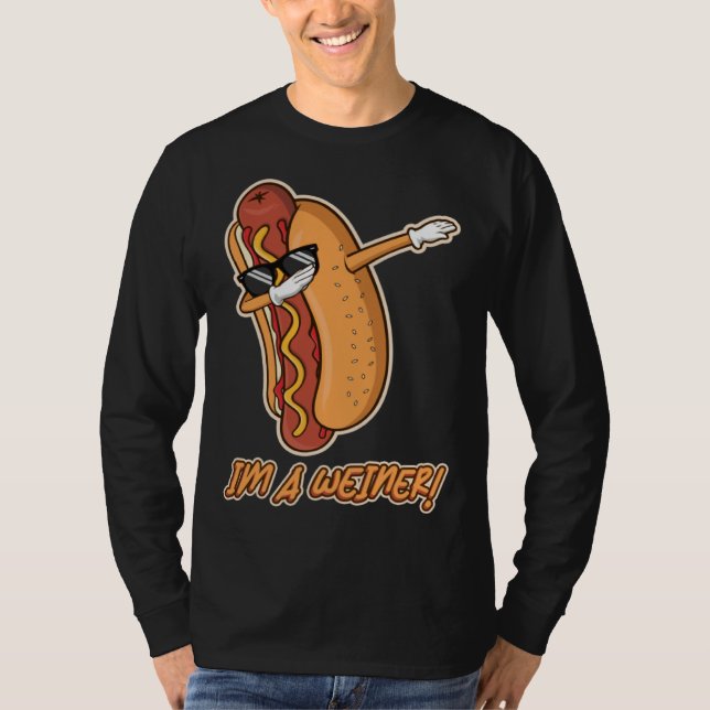 I m Wiener  Dabbing Sunglasses Hotdog Food  Humor T Shirt (Framsida)
