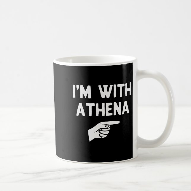I’m With Athena Funny Halloween Matching Costume  Kaffemugg (Höger)
