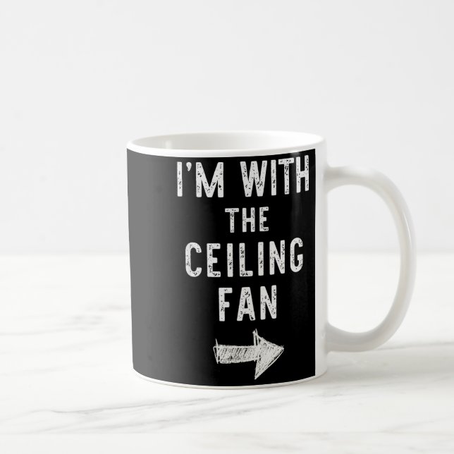 I’m With The Ceiling Fan Funny Halloween Couple Co Kaffemugg (Höger)