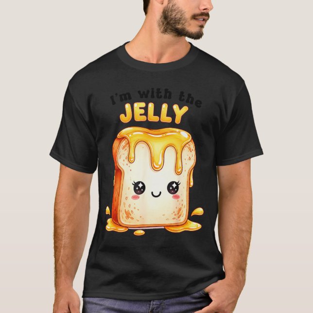 I’m With The Jelly Funny Matching Couple Cute Kawa T Shirt (Framsida)