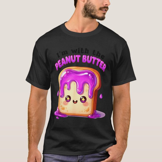 I’m With The Peanut Butter Funny Matching Couple C T Shirt (Framsida)