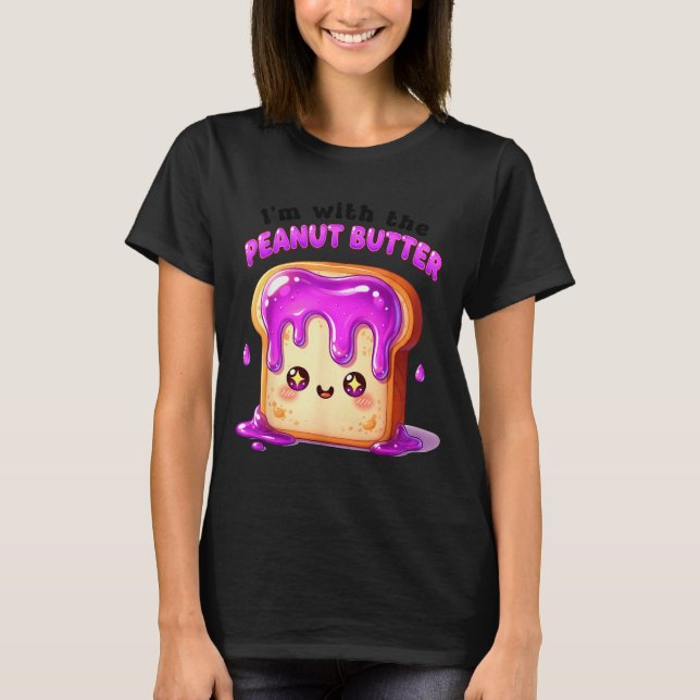 I’m With The Peanut Butter Funny Matching Couple C T Shirt (Framsida)