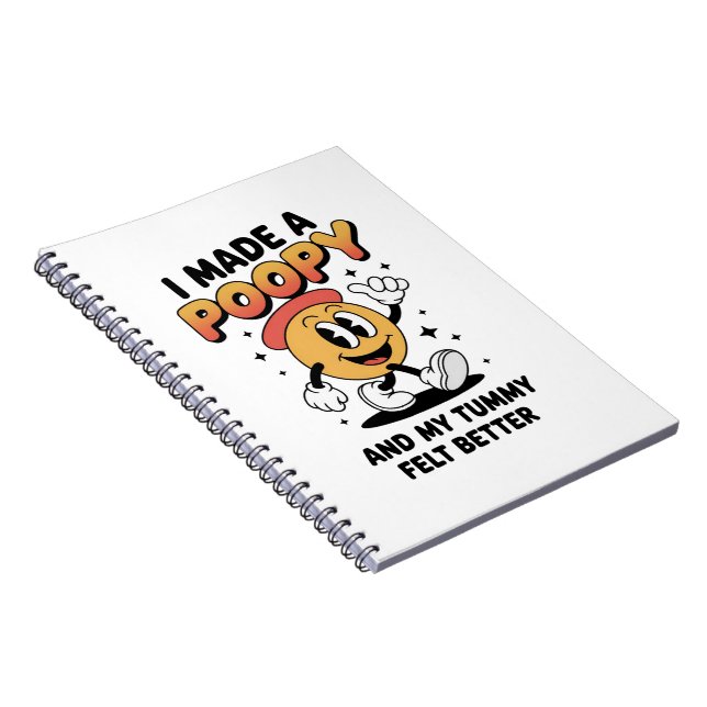 I Made a Poopy and My Tummy Felt Better Adult Meme Anteckningsbok (Högra Sidan)