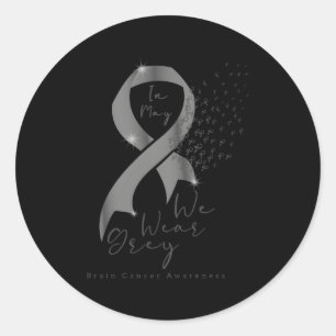 I maj 2010 Bära vi Grått Ribbon Brain Cancer Aware Runt Klistermärke