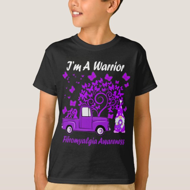 I maj är jag Warrior Fibromyalgia Awareness T Shirt (Framsida)