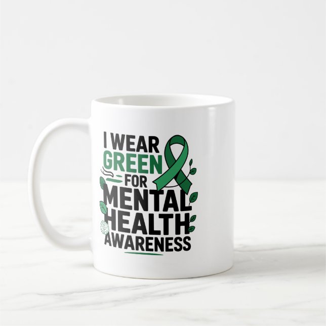 I maj bär vi grönt Mental hälsa medvetenhet _4  Kaffemugg (Vänster)