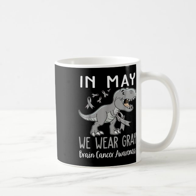 I maj Bäror vi Grått Brain Cancer Awareness Månad Kaffemugg (Höger)