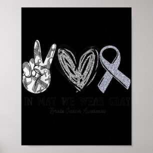 I maj Bäror vi Grått Brain Cancer Awareness Månad Poster
