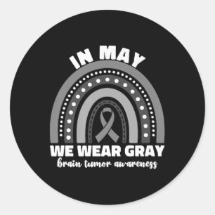 I maj Bäror vi Grått Brain Tumor Awareness Month m Runt Klistermärke