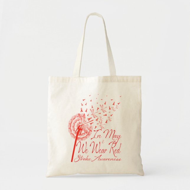 I maj Bäror vi Red Stroke Awareness Dandelion Tygkasse (Framsidan)