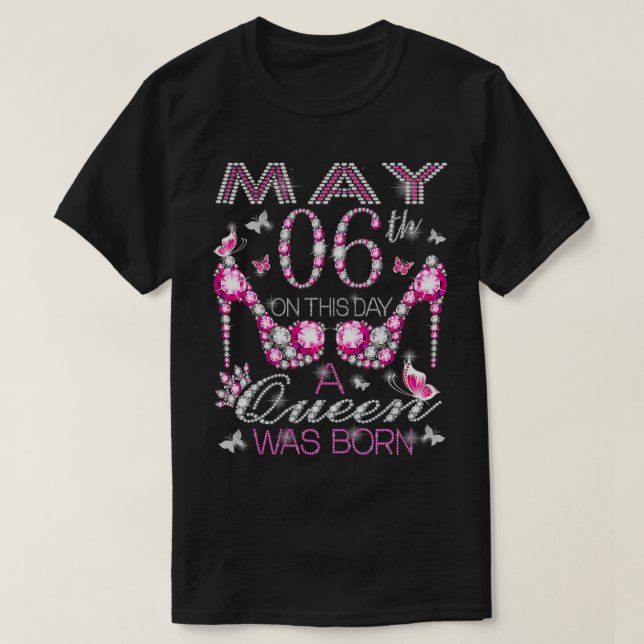 I maj födde 6e A Queen Taurus Gemini T Shirt (Design framsida)