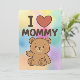 I ❤️ Mamma - Adsible Bear Kids Greeting Card Julkort