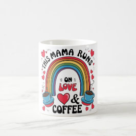 I Mamma Springa på Kärlek och kaffe - Retro Rainbo Kaffemugg