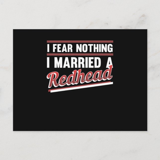 I Married A Redhead Cute Red Hair Girls Women Vykort (Framsida)