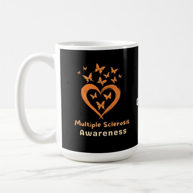 I mars är vi Bära Orange Många Sclerosis Medveten Kaffemugg (Vänster)