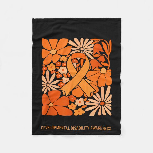 i mars bär orange utvecklingsstörning fleecefilt (Framsidan)