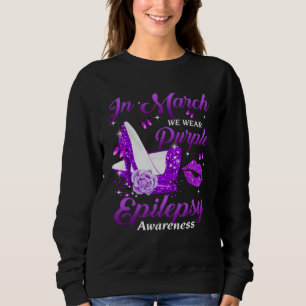 I mars bär vi lila höga klackar Epilepsi medvetenh T Shirt