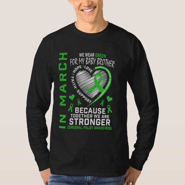 I mars Bära Grönt Brother Cerebral Palsy Awar T Shirt (Framsida)