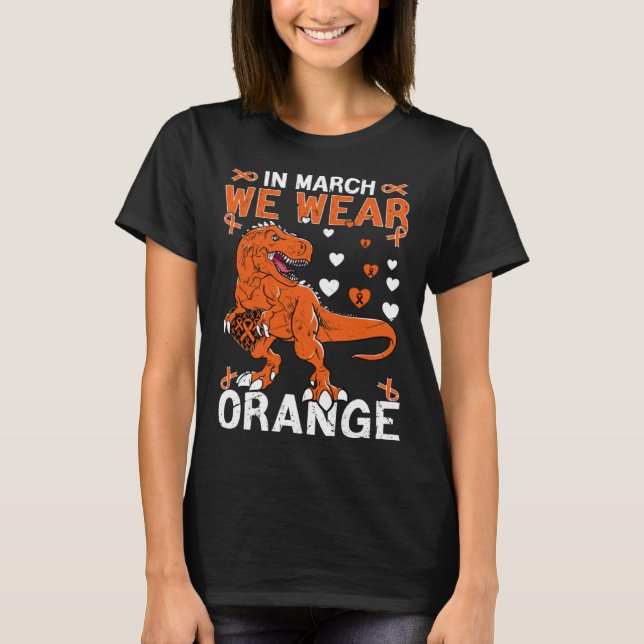 I mars Bära Orange Rex Många Sclerosis MS T Shirt (Framsida)