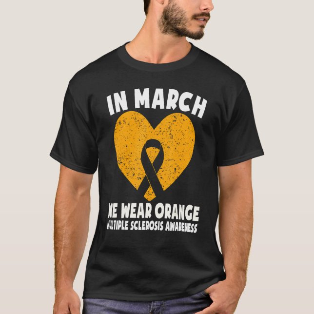 I mars Bära Orange Ribbon Många Sclerosis T Shirt (Framsida)