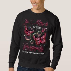 I mars Bäror vi Burgundy Butterfly Många Myelo Lång Ärmad Tröja
