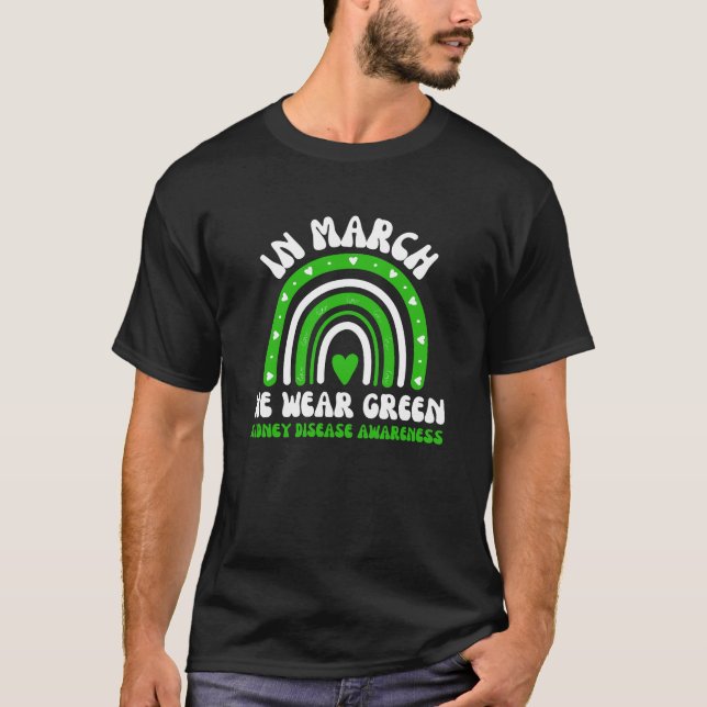I mars Bäror vi Grönt medvetenhet om njursjukdomar T Shirt (Framsida)